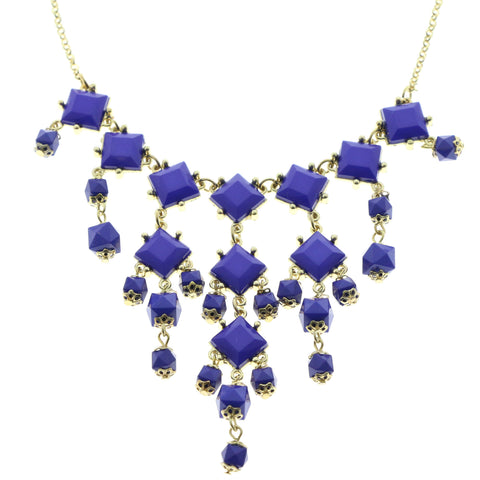 Mi Amore Necklace-Earring-Set Gold-Tone/Blue