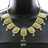 Mi Amore Necklace-Earring-Set Gold-Tone/Green