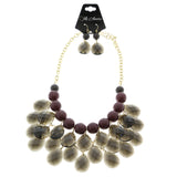 Mi Amore Necklace-Earring-Set Gold-Tone/Black