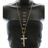 Mi Amore Necklace-Earring-Set Gold-Tone/White