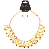Mi Amore Necklace-Earring-Set Gold-Tone/White