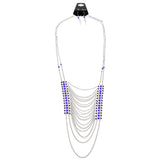 Mi Amore Necklace-Earring-Set Silver-Tone/Blue