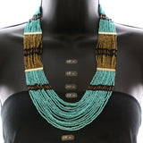 Mi Amore Necklace-Earring-Set Blue/Multicolor