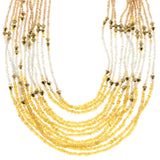 Mi Amore Necklace-Earring-Set Silver-Tone/White