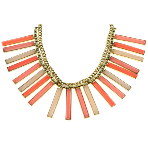 Mi Amore Necklace-Earring-Set Gold-Tone/Pink