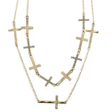 Mi Amore Necklace-Earring-Set Gold-Tone/White