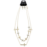 Mi Amore Necklace-Earring-Set Gold-Tone/White