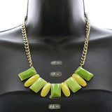 Mi Amore Necklace-Earring-Set Gold-Tone/Green