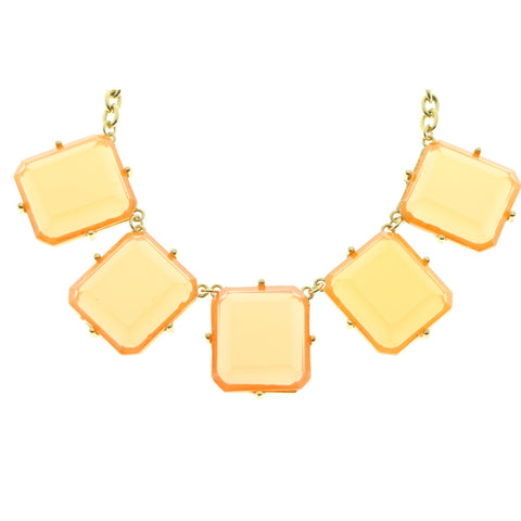 Mi Amore Necklace-Earring-Set Gold-Tone/Peach