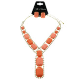 Mi Amore Necklace-Earring-Set  Gold-Tone/Pink