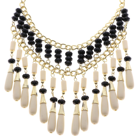 Mi Amore Necklace-Earring-Set Gold-Tone/White