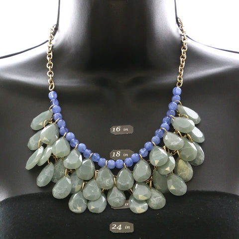 Mi Amore Necklace-Earring-Set Gold-Tone/Blue