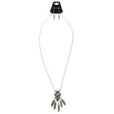 Mi Amore Arrowhead Necklace-Earring-Set Silver-Tone/Black