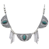 Mi Amore Necklace-Earring-Set Silver-Tone/Blue