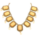 Mi Amore Necklace-Earring-Set Gold-Tone/Peach
