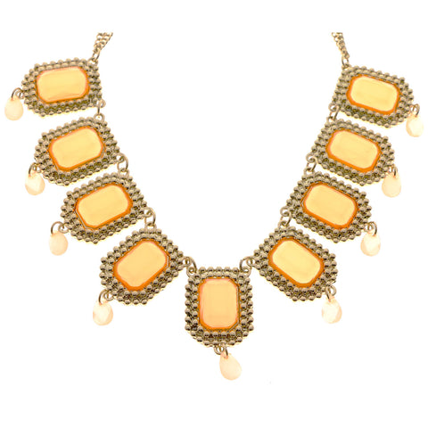 Mi Amore Necklace-Earring-Set Gold-Tone/Peach