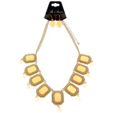 Mi Amore Necklace-Earring-Set Gold-Tone/Peach
