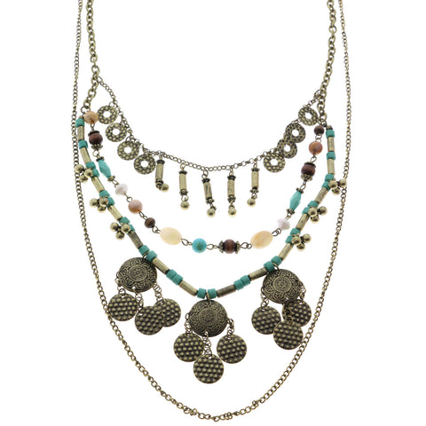 Mi Amore Necklace-Earring-Set Gold-Tone/Blue