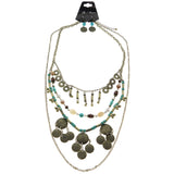 Mi Amore Necklace-Earring-Set Gold-Tone/Blue