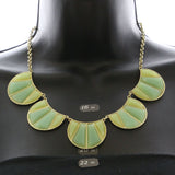 Mi Amore Necklace-Earring-Set Gold-Tone/Green