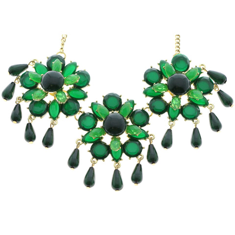Mi Amore Necklace-Earring-Set Gold-Tone/Green