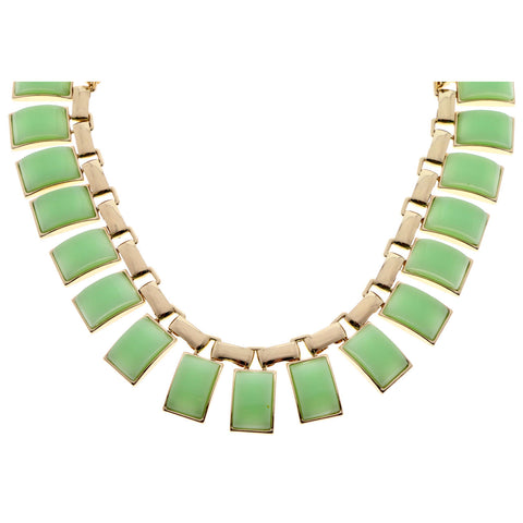Mi Amore Necklace-Earring-Set Gold-Tone/Green
