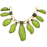 Mi Amore Necklace-Earring-Set Gold-Tone/Green