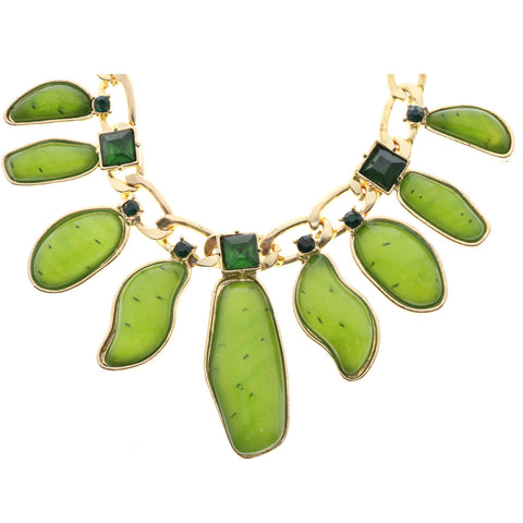 Mi Amore Necklace-Earring-Set Gold-Tone/Green
