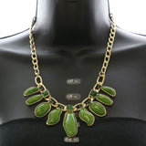 Mi Amore Necklace-Earring-Set Gold-Tone/Green