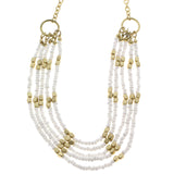 Mi Amore Necklace-Earring-Set Gold-Tone/White