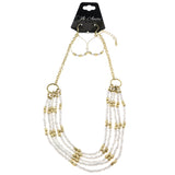 Mi Amore Necklace-Earring-Set Gold-Tone/White