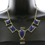 Mi Amore Necklace-Earring-Set Gold-Tone/Blue