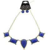 Mi Amore Necklace-Earring-Set Gold-Tone/Blue
