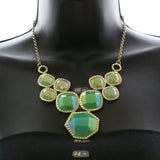 Mi Amore Necklace-Earring-Set Gold-Tone/Green