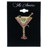 Mi Amore Martiti Olive AB Finish Brooch-Pin Pink & Multicolor
