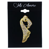 Mi Amore Scarf Brooch-Pin Gold-Tone/Silver-Tone