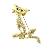Mi Amore Cat Brooch-Pin Gold-Tone/Black