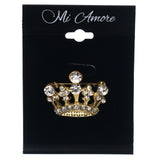 Mi Amore Crown Brooch-Pin Gold-Tone/Silver-Tone