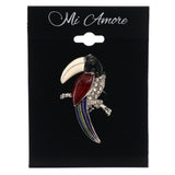 Mi Amore Toucan Bird Brooch-Pin Multicolor & Silver-Tone
