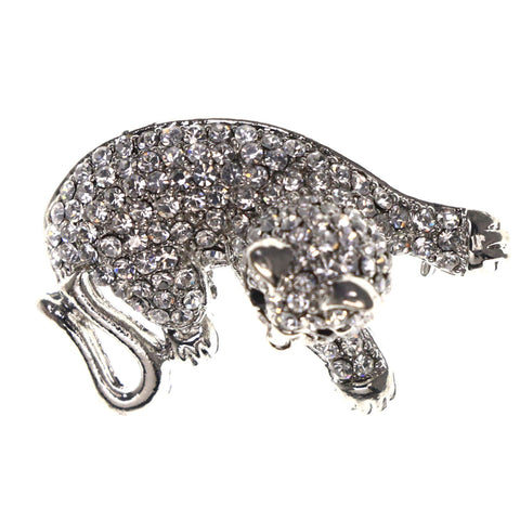 Mi Amore Cat Brooch-Pin Silver-Tone