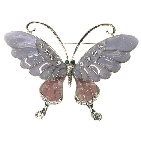 Mi Amore Butterfly Brooch-Pin Multicolor/Silver-Tone