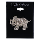 Mi Amore Elephant Brooch-Pin Silver-Tone