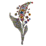Mi Amore Flower Statement Brooch-Pin Multicolor & Silver-Tone