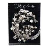 Mi Amore Brooch-Pin Silver-Tone