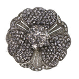 Mi Amore Flower Brooch-Pin Silver-Tone