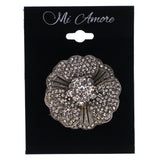 Mi Amore Flower Brooch-Pin Silver-Tone