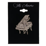 Mi Amore Piano Brooch-Pin Silver-Tone