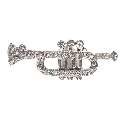 Mi Amore Trumpet Brooch-Pin Silver-Tone