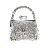 Mi Amore Purse Flowers Brooch-Pin Silver-Tone