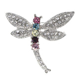 Mi Amore Dragonfly Brooch-Pin Silver-Tone/Multicolor